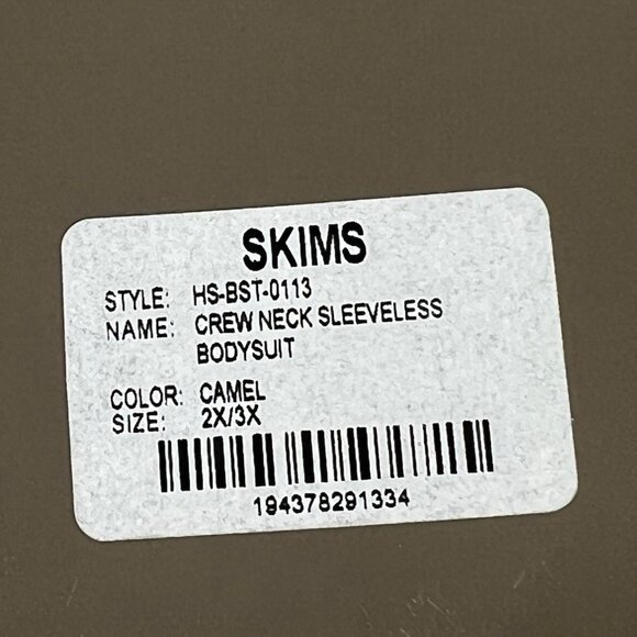 SKIMS Essential Crew Neck Sleeveless Bodysuit Camel 2X/3X - Picture 10 of 10